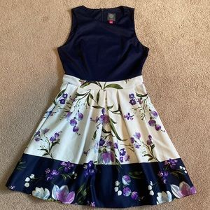 Blue floral printed dress